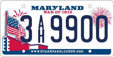 MD license plate 3AH9900