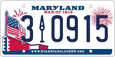 MD license plate 3AI0915