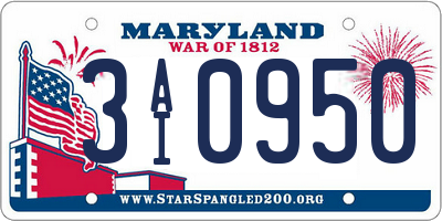 MD license plate 3AI0950