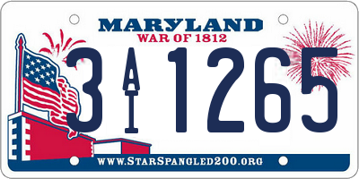 MD license plate 3AI1265