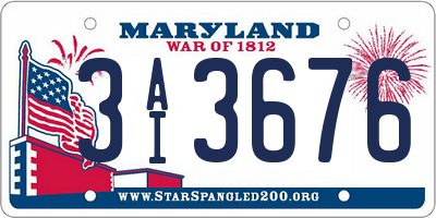 MD license plate 3AI3676