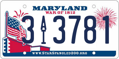 MD license plate 3AI3781