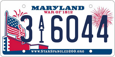MD license plate 3AI6044