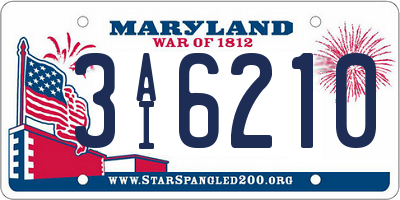 MD license plate 3AI6210
