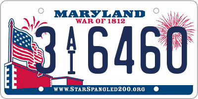 MD license plate 3AI6460