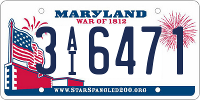 MD license plate 3AI6471