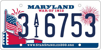 MD license plate 3AI6753