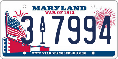 MD license plate 3AI7994