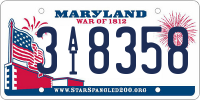 MD license plate 3AI8358
