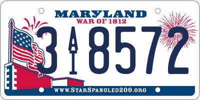 MD license plate 3AI8572