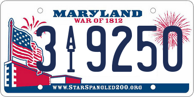 MD license plate 3AI9250