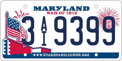 MD license plate 3AI9399