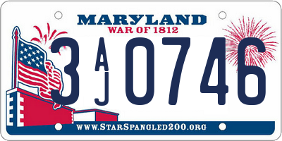 MD license plate 3AJ0746
