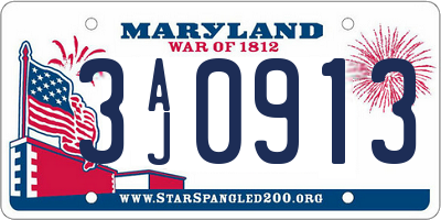 MD license plate 3AJ0913