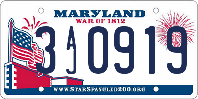 MD license plate 3AJ0919