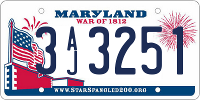 MD license plate 3AJ3251
