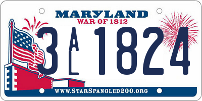 MD license plate 3AL1824