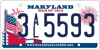 MD license plate 3AL5593