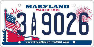 MD license plate 3AM9026