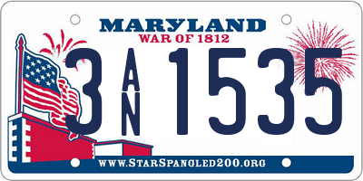 MD license plate 3AN1535