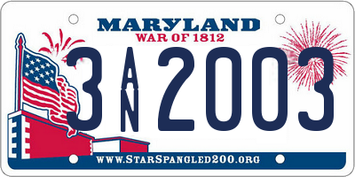 MD license plate 3AN2003