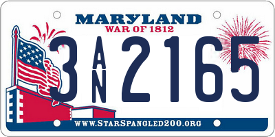 MD license plate 3AN2165