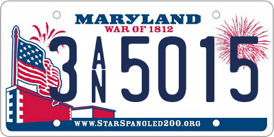 MD license plate 3AN5015