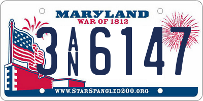 MD license plate 3AN6147