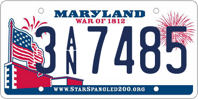MD license plate 3AN7485