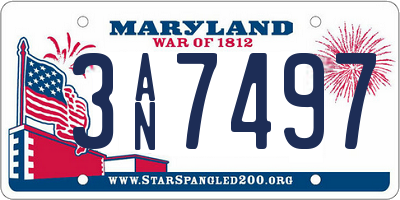 MD license plate 3AN7497