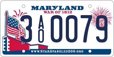 MD license plate 3AO0079