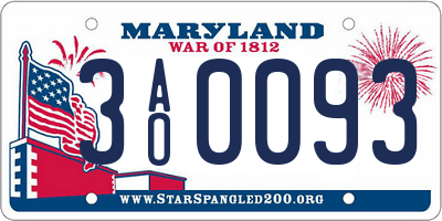 MD license plate 3AO0093