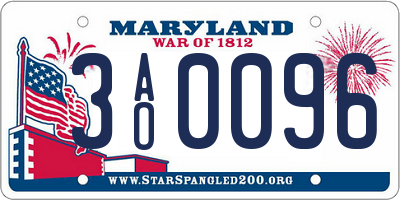 MD license plate 3AO0096