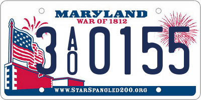MD license plate 3AO0155