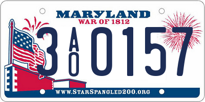 MD license plate 3AO0157