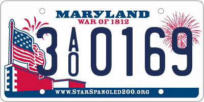 MD license plate 3AO0169