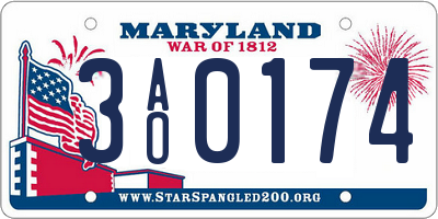 MD license plate 3AO0174
