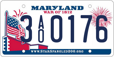 MD license plate 3AO0176