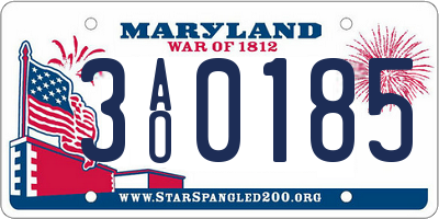 MD license plate 3AO0185