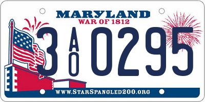 MD license plate 3AO0295