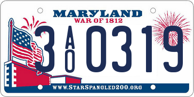 MD license plate 3AO0319