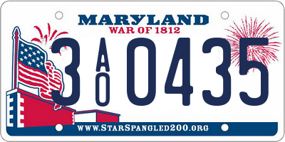 MD license plate 3AO0435