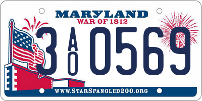 MD license plate 3AO0569