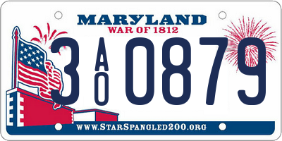 MD license plate 3AO0879
