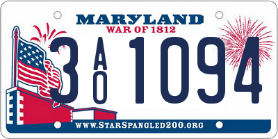MD license plate 3AO1094