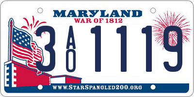 MD license plate 3AO1119
