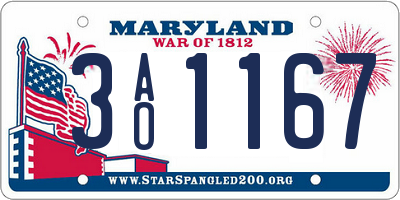 MD license plate 3AO1167