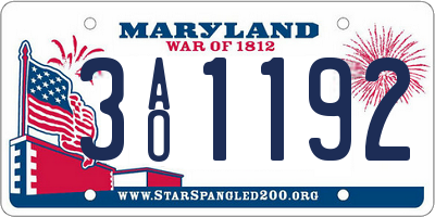 MD license plate 3AO1192