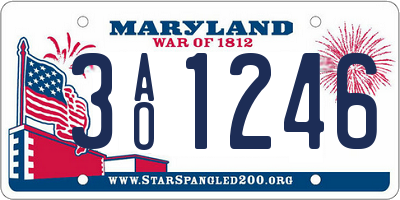 MD license plate 3AO1246