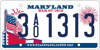 MD license plate 3AO1313